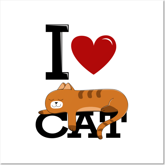 i Love Cat Wall Art by MiniMao design